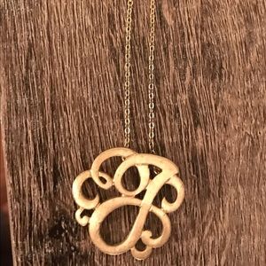 Altar'd State gold initial "J" necklace