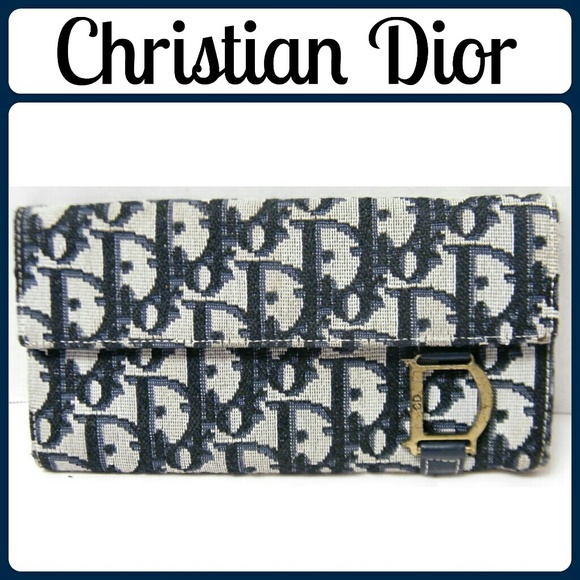 Dior Handbags - Auth Christian Dior Trotter Pattern Trifold Wallet