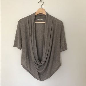 Gray Cowl Neck Top