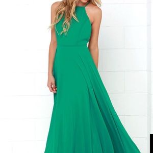 Green maxi dress - by Lulu's (used 1x)