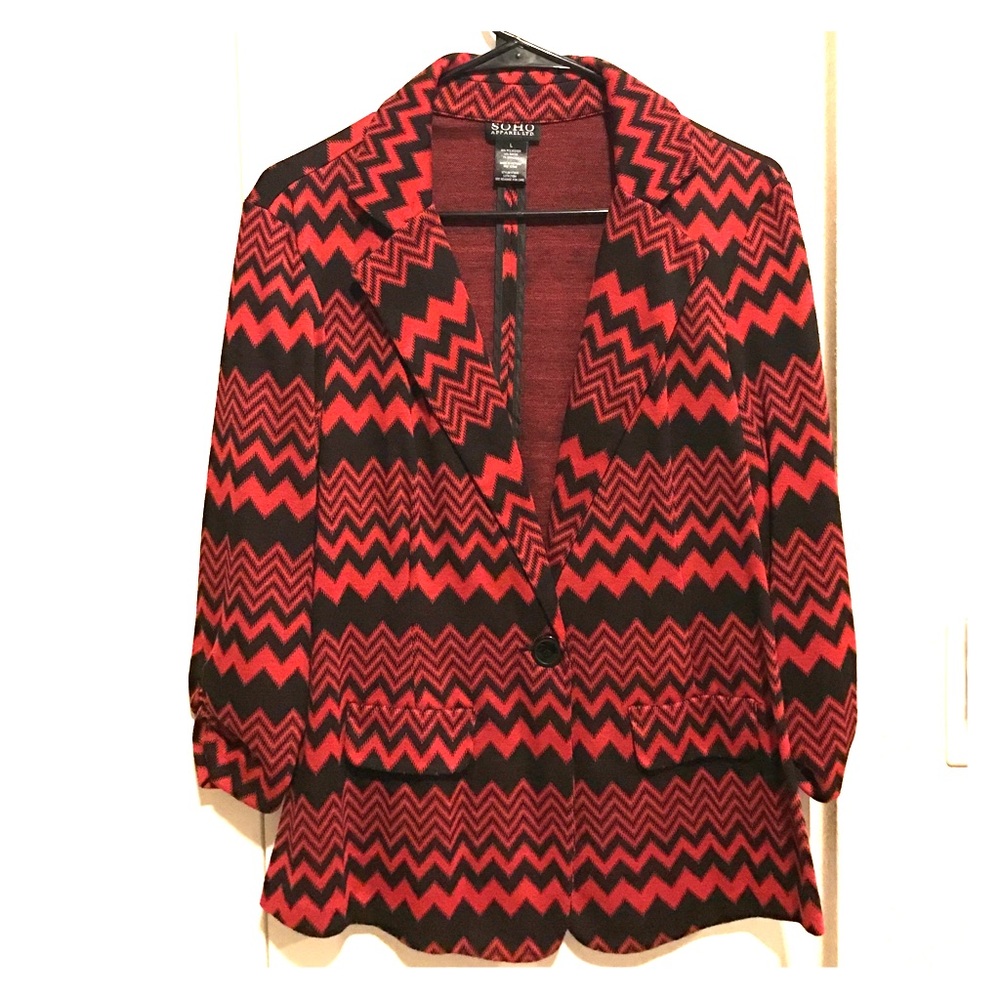 Red and black blazer
