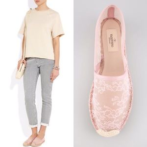 Valentino light pink flat lace espadrilles EU 40 Valentino light pink flat lace espadrilles EU 40