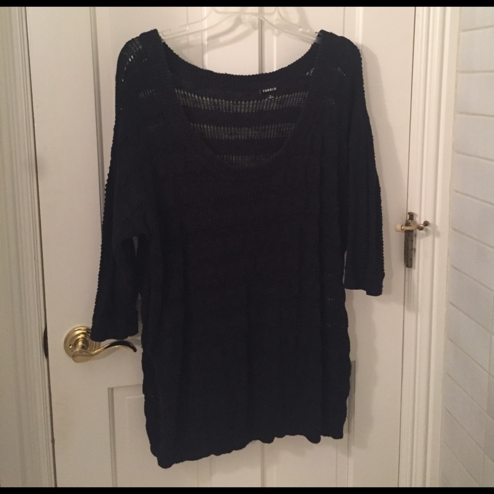 Open Knit Black Sweater