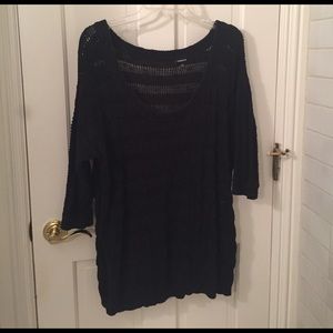 Open Knit Black Sweater