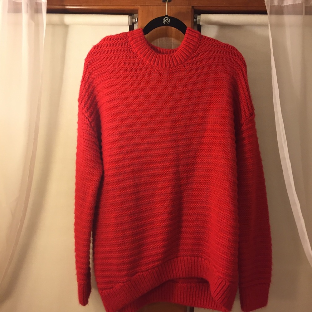 Oversized Red Highneck Sweater