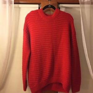 Oversized Red Highneck Sweater