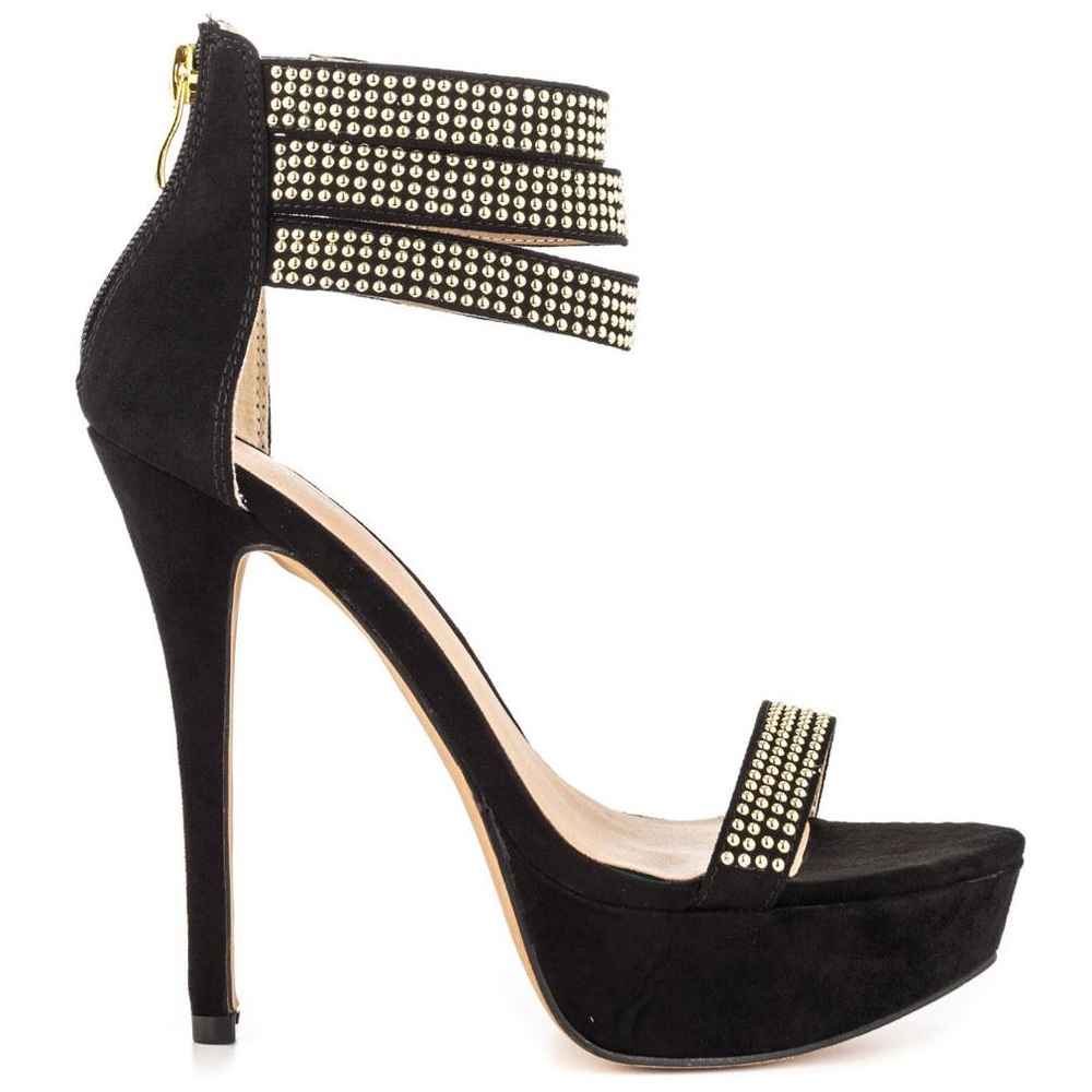 Black | Gold Platform Heels