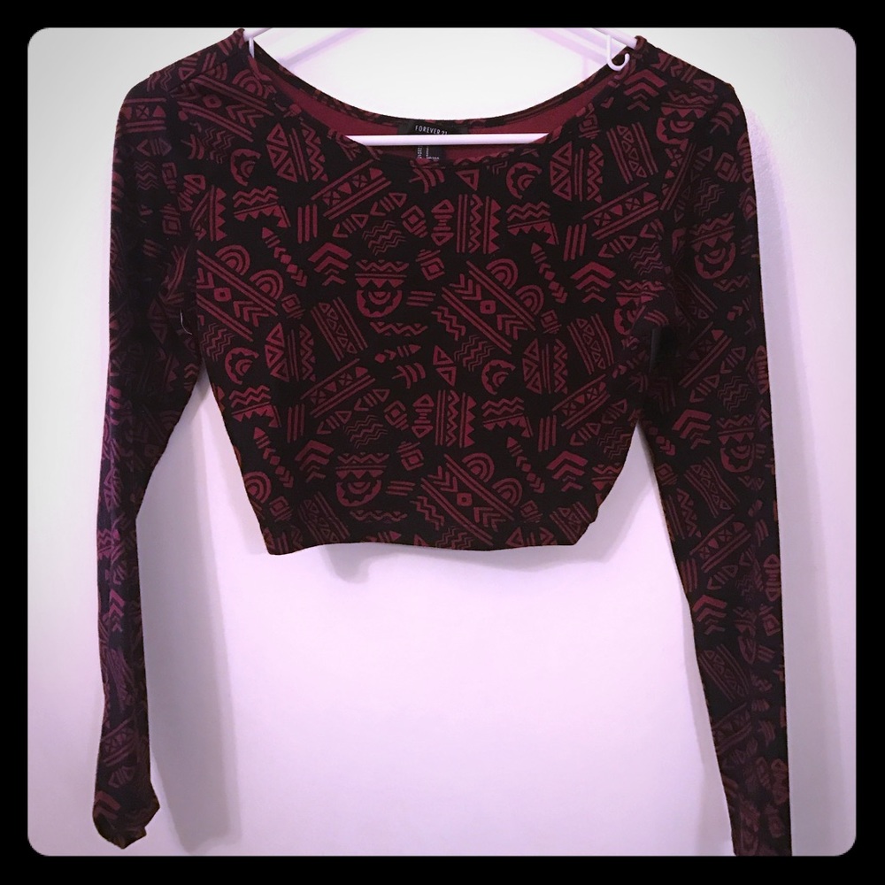 Red Aztec crop top