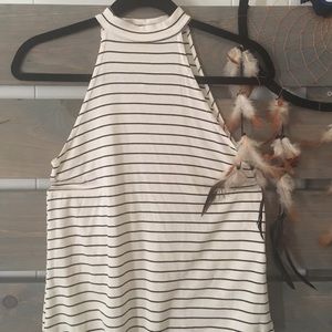 MISSGUIDED STRIPED HIGH NECK TANK