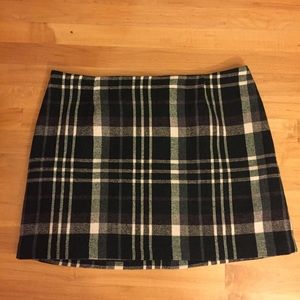 Green Plaid Mini Skirt