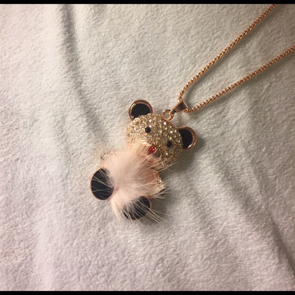 Fuzzy bear necklace