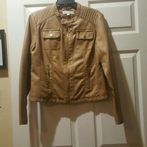 NEW Peanut butter/tan faux leather jacket