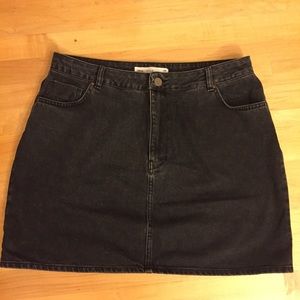 Black Denim Skirt