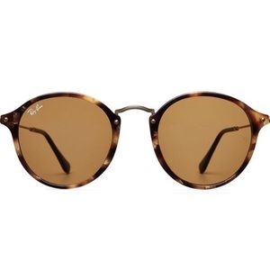 Ray-Ban Round Fleck Tortoise Women's Sunglasses