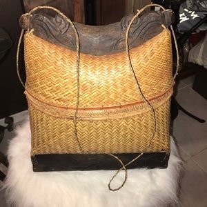 Amazing woven / wood bag