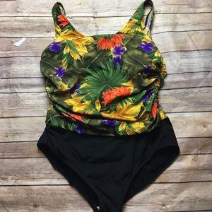 Beach cabana woman one piece Swim suit Floral