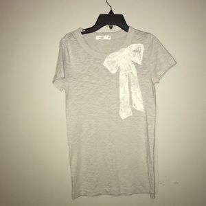 Light Grey J.Crew Bow tee