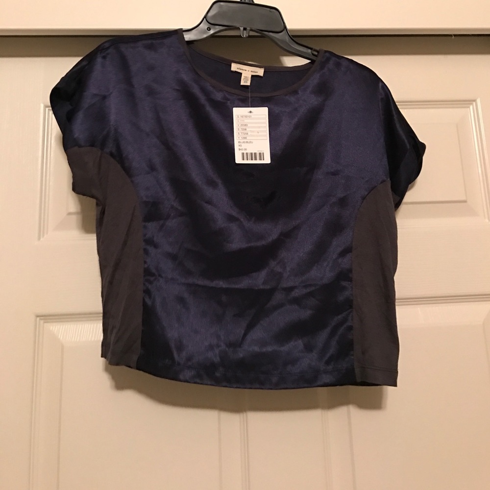 NWT silence and noise blue crop top, XS