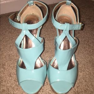 Charlotte Russe Aqua Wedges