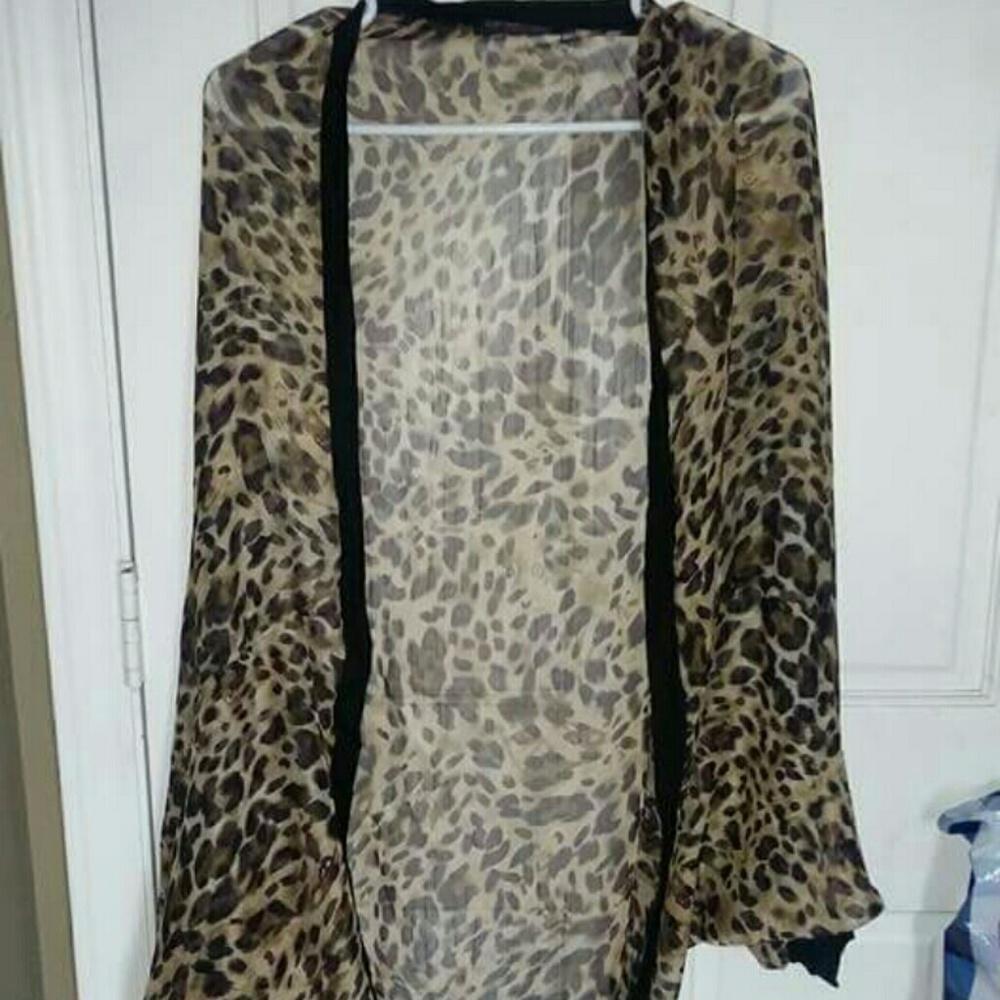Cheetah print oversize cardigan