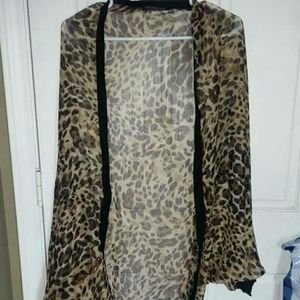 Cheetah print oversize cardigan