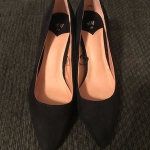 H&M Black Suede kitten heals