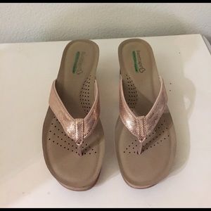 Rose gold memory foam sandals