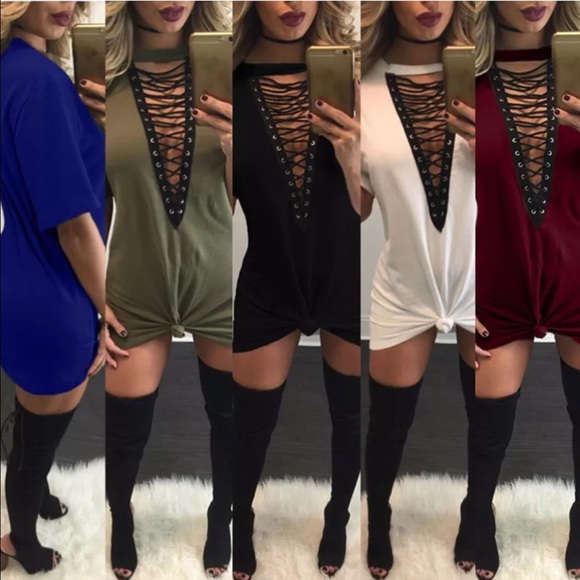 Sz L-XL Hollow V Neck Casual Top - Picture 3 of 3