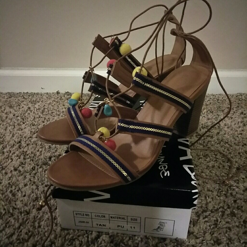 Strappy heel sandals