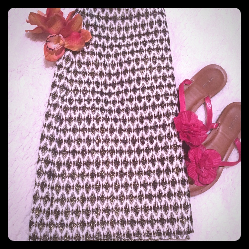 LOFT Diamond Jacquard Shift Skirt