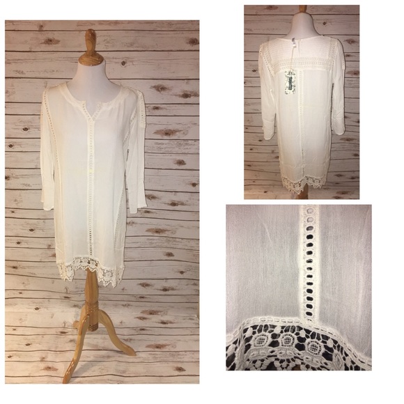 Monoreno Dresses & Skirts - 🎀🎀Monoreno Cream-Colored Lacey Dress Sz L🎀🎀