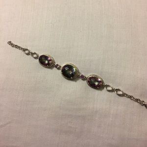Mystic Topaz and Silver Tone Bracelet