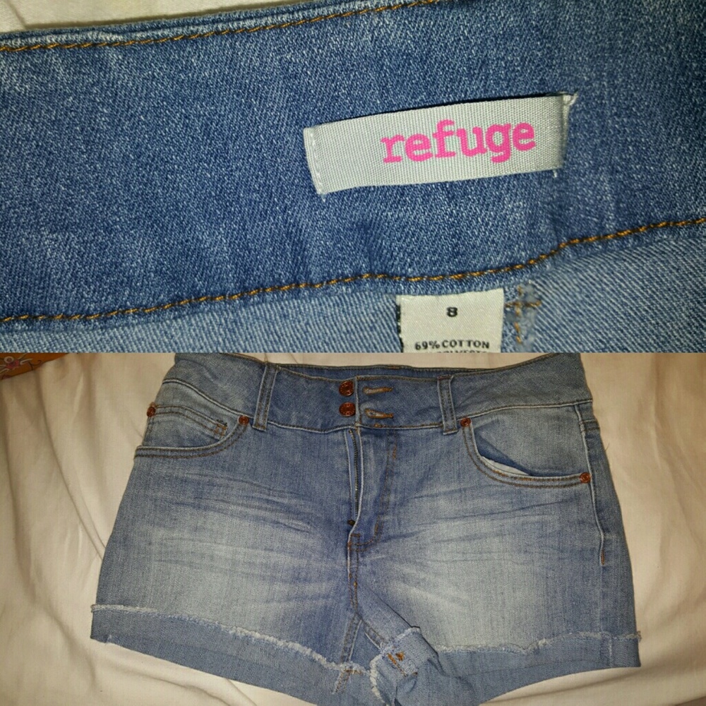 High waisted jean shorts