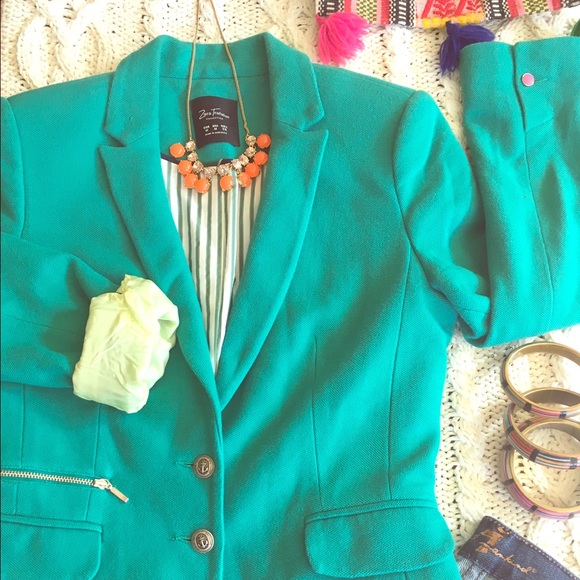 Zara Trafaluc Collection Kelly Green Blazer M - Picture 1 of 8