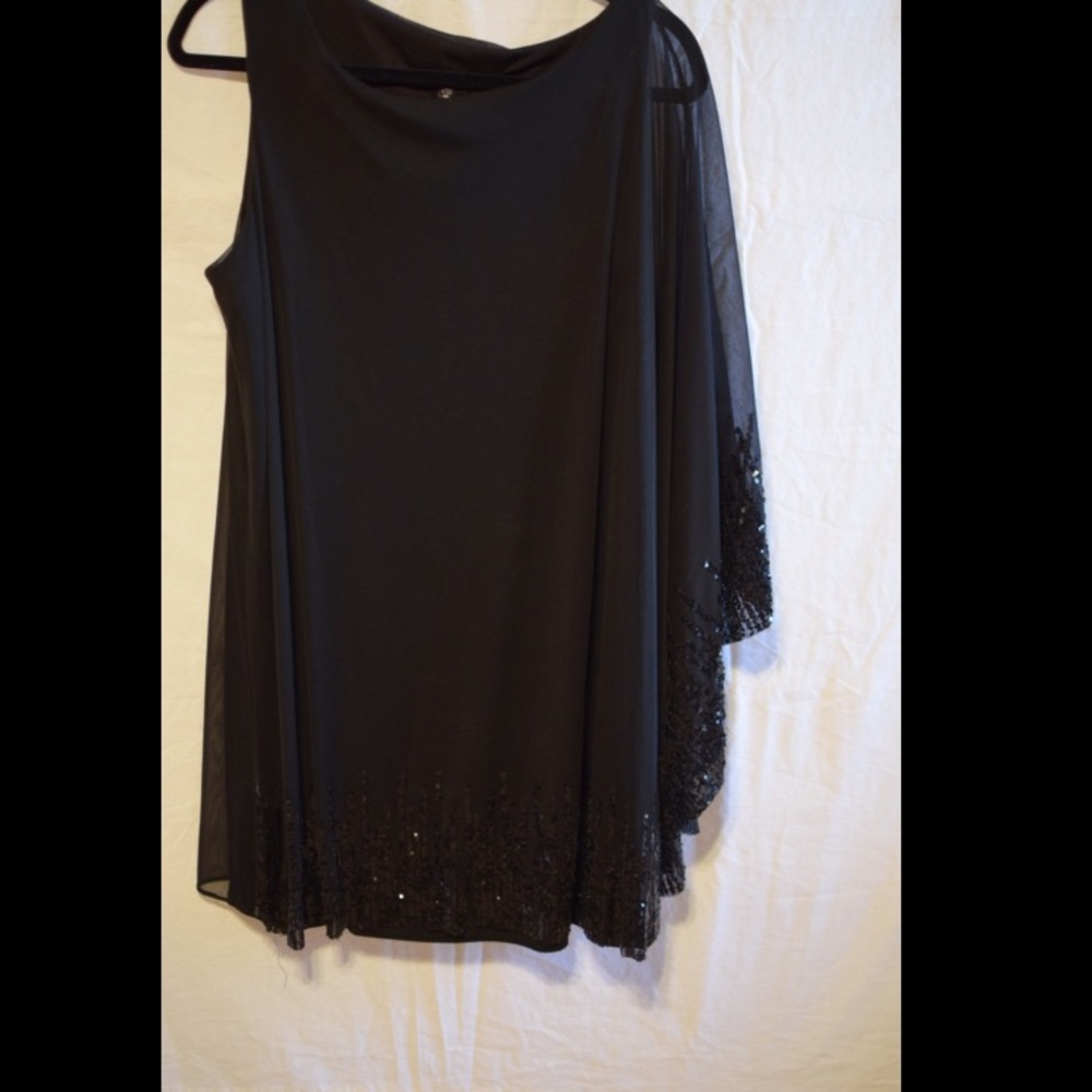 One shoulder dress with sparkles
