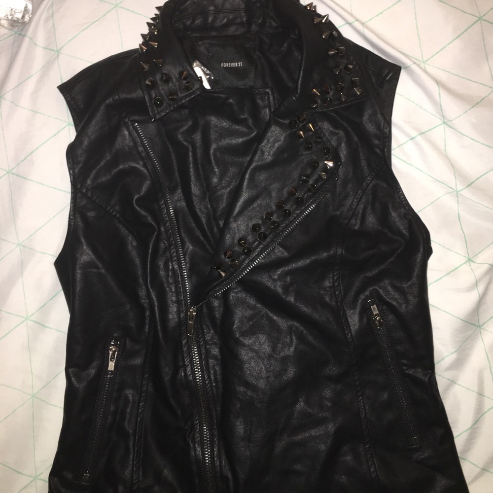 Black forever 21 studded vest