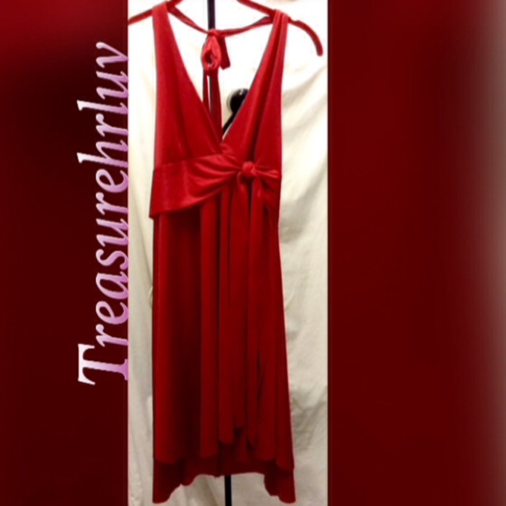 ✨HOUR GLASS- RED HALTER MIDI DRESS