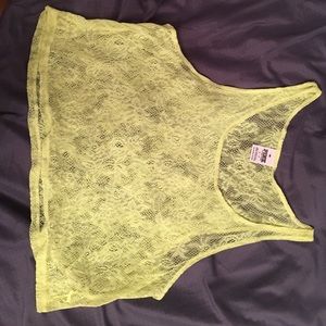 VS pink crop top bathing suit cover up!