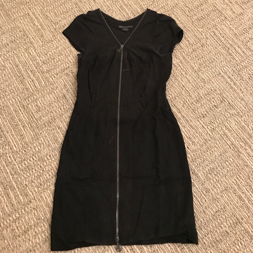 Armani Exchange Black Zipper Dress Sz 0