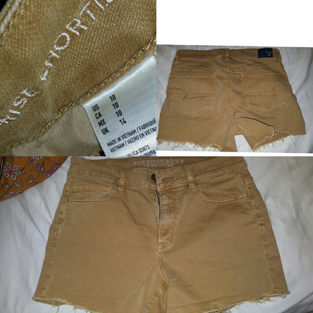 Tan american eagle size 10 shorts