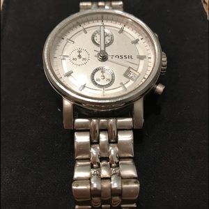 Fossil silver stainless steel watch