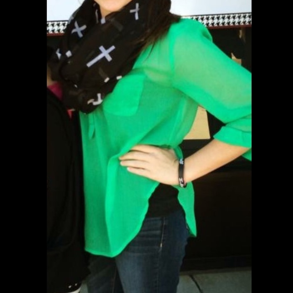 Green Button Up