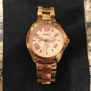 Fossil rose gold stainless steel watch
