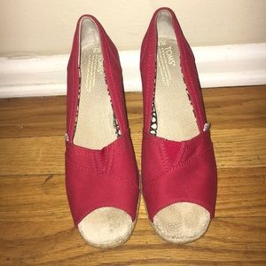 Toms high heel wedge shoes!