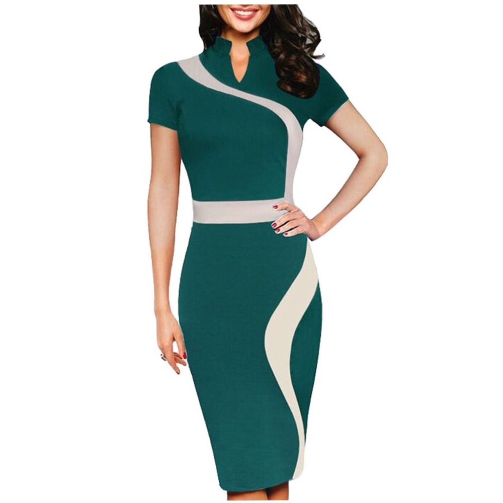 Elegant Short Sleeve Summer Pencil Dress