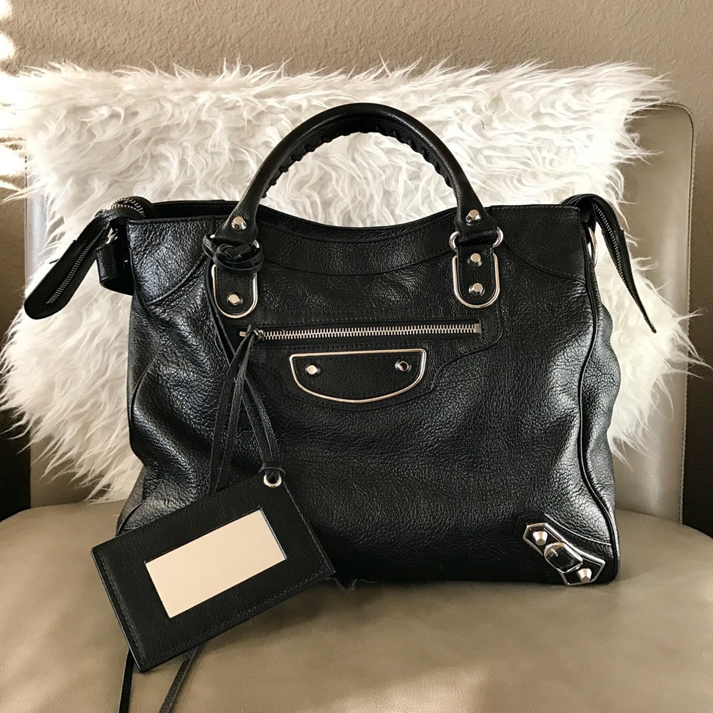 Balenciaga Metallic Edge Velo Bag Black