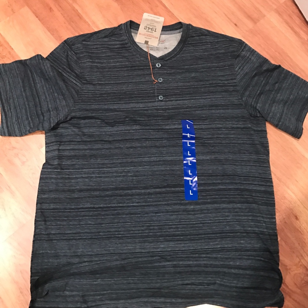 Mens blue short sleeve henley
