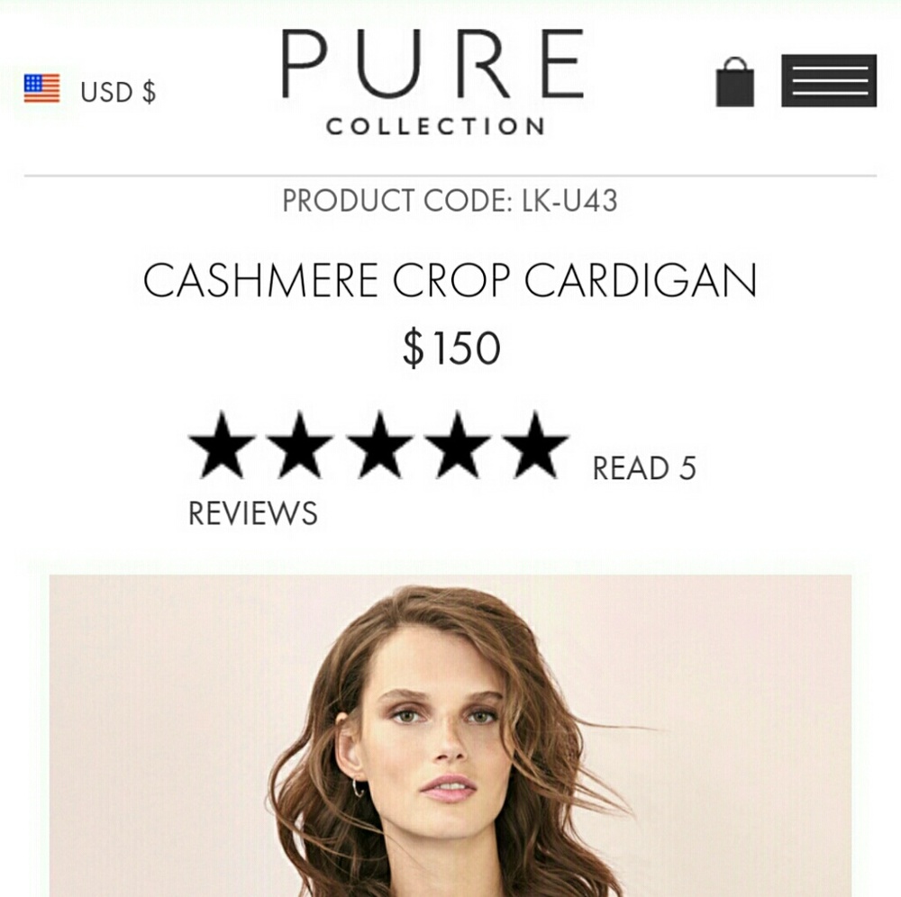 100% Cashmere Crop Cardigan