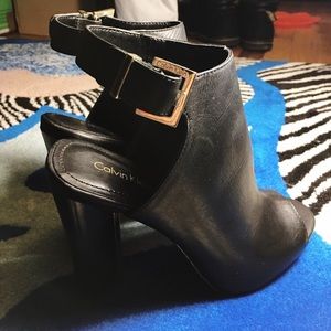 Calvin Klein peep toe bootie