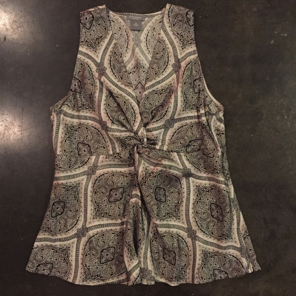 Ann Taylor Petite Collection Sleeveless Top SZ 2P